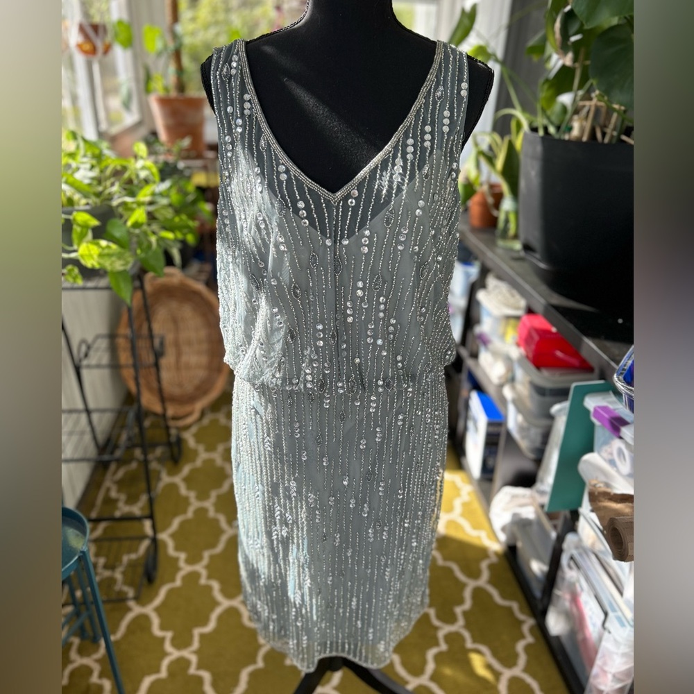 Beaded Adrianna Papell Cocktail Dress